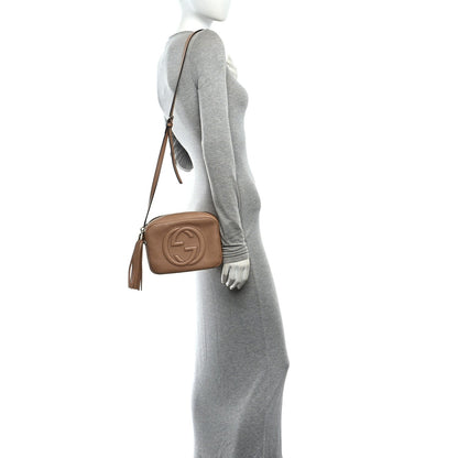 Pebbled Calfskin Small Soho Disco Bag Rose Beige
