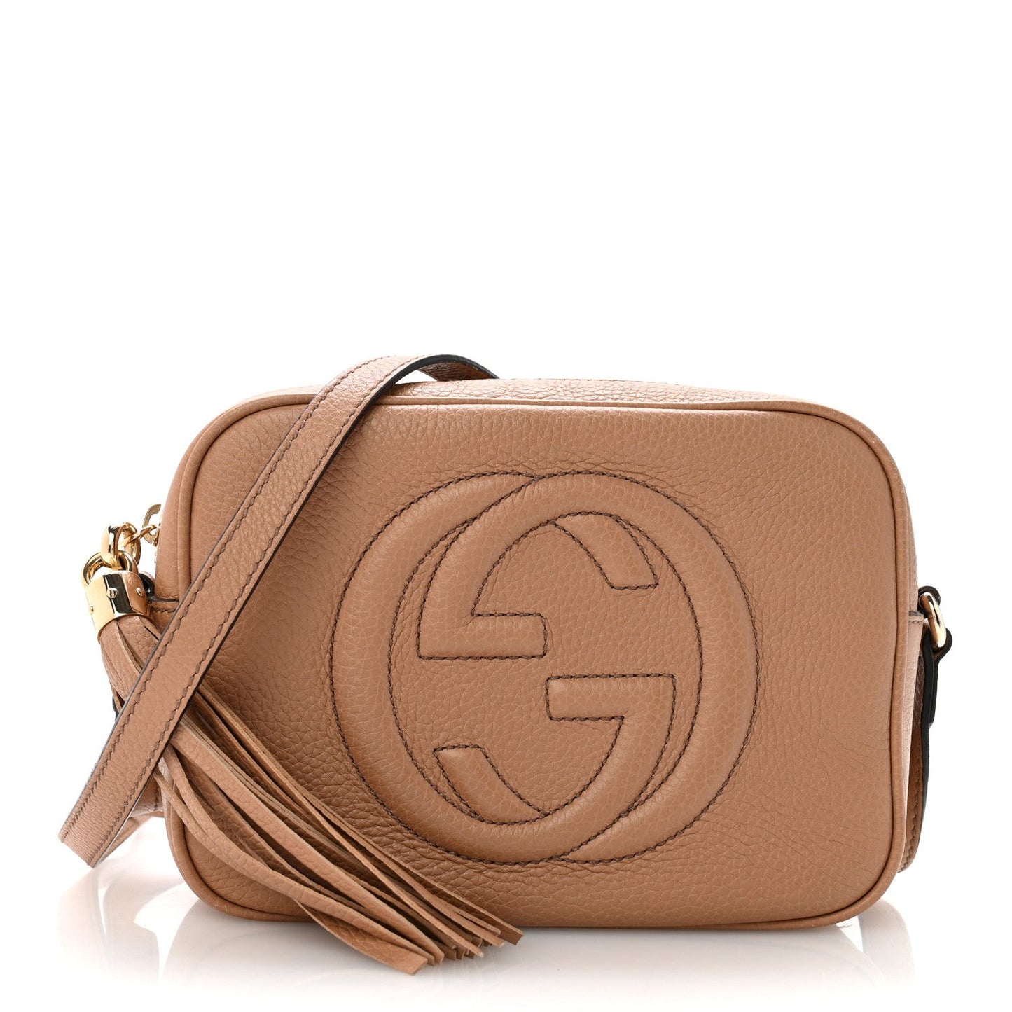 Pebbled Calfskin Small Soho Disco Bag Camelia
