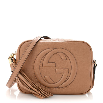 Pebbled Calfskin Small Soho Disco Bag Camelia