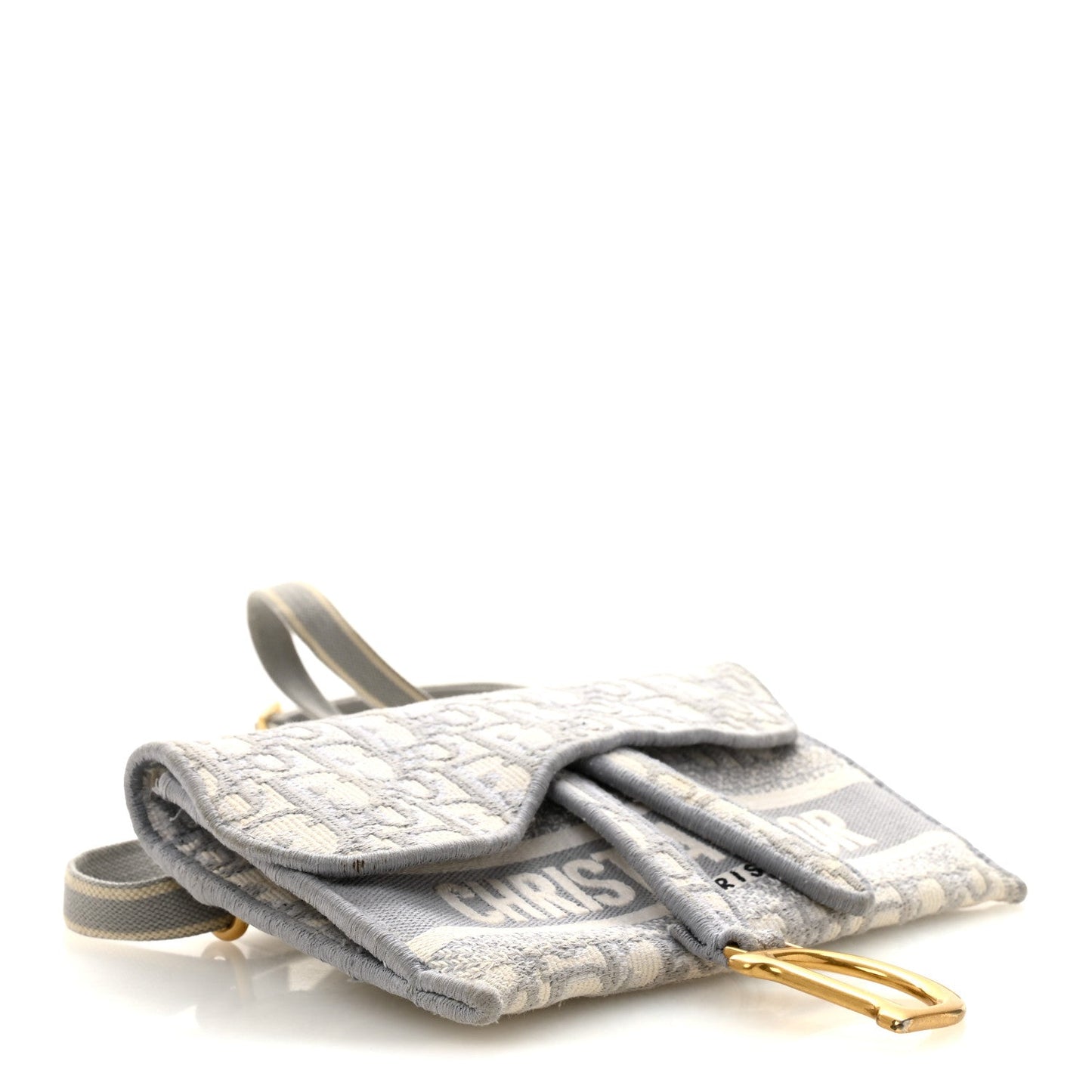 Oblique Slim Saddle Pouch Grey