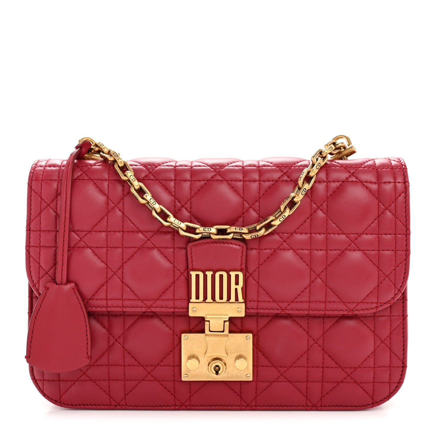 Lambskin Cannage Large Dioraddict Flap Red