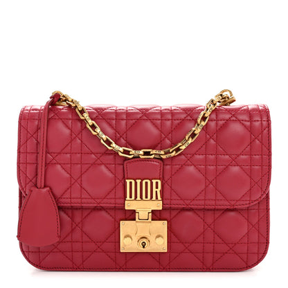 Lambskin Cannage Large Dioraddict Flap Red