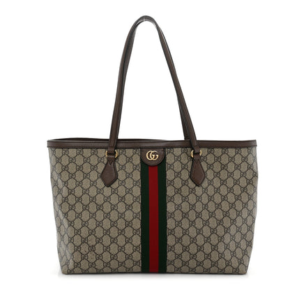 GG Supreme Monogram Medium Ophidia Shopping Tote Brown