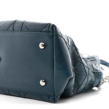 Lambskin Cannage Granville Polochon Blue