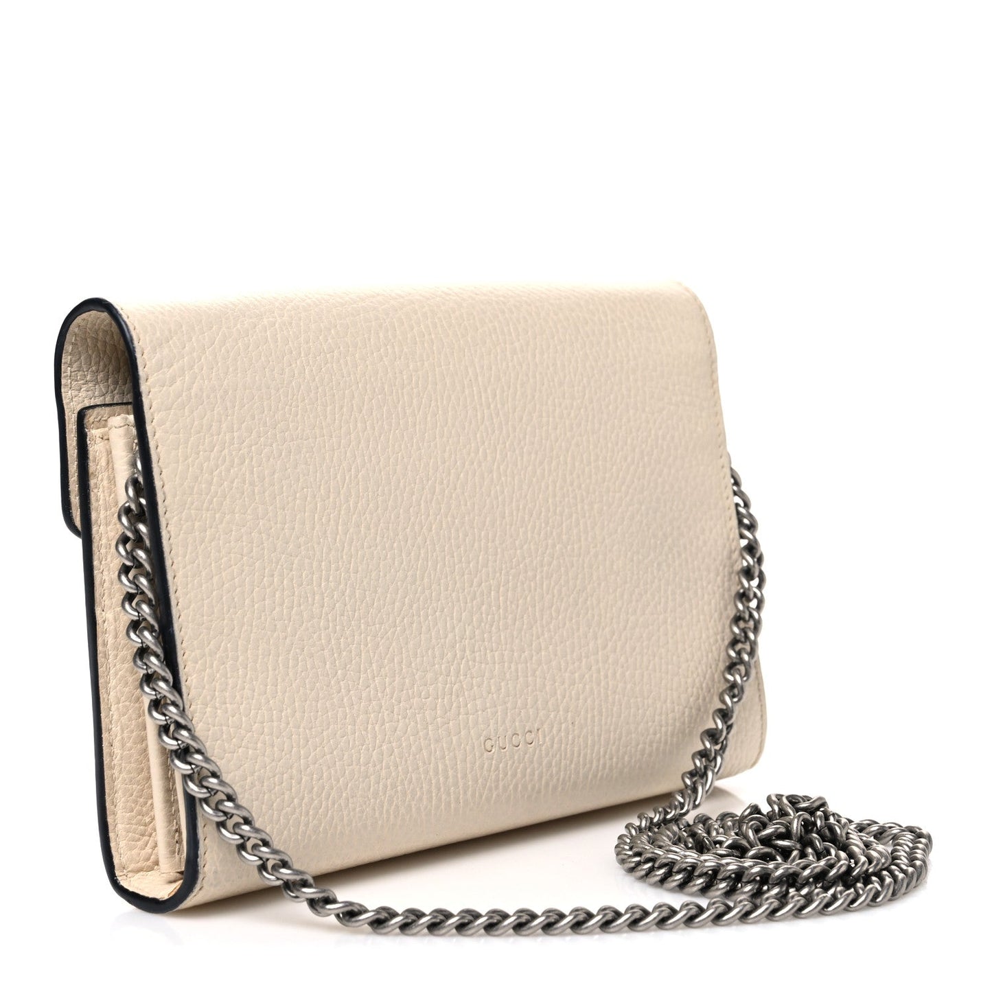 Dollar Calfskin Mini Dionysus Chain Wallet Mystic White