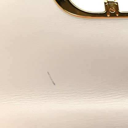 Calfskin Cannage Small Caro Bag Ivory