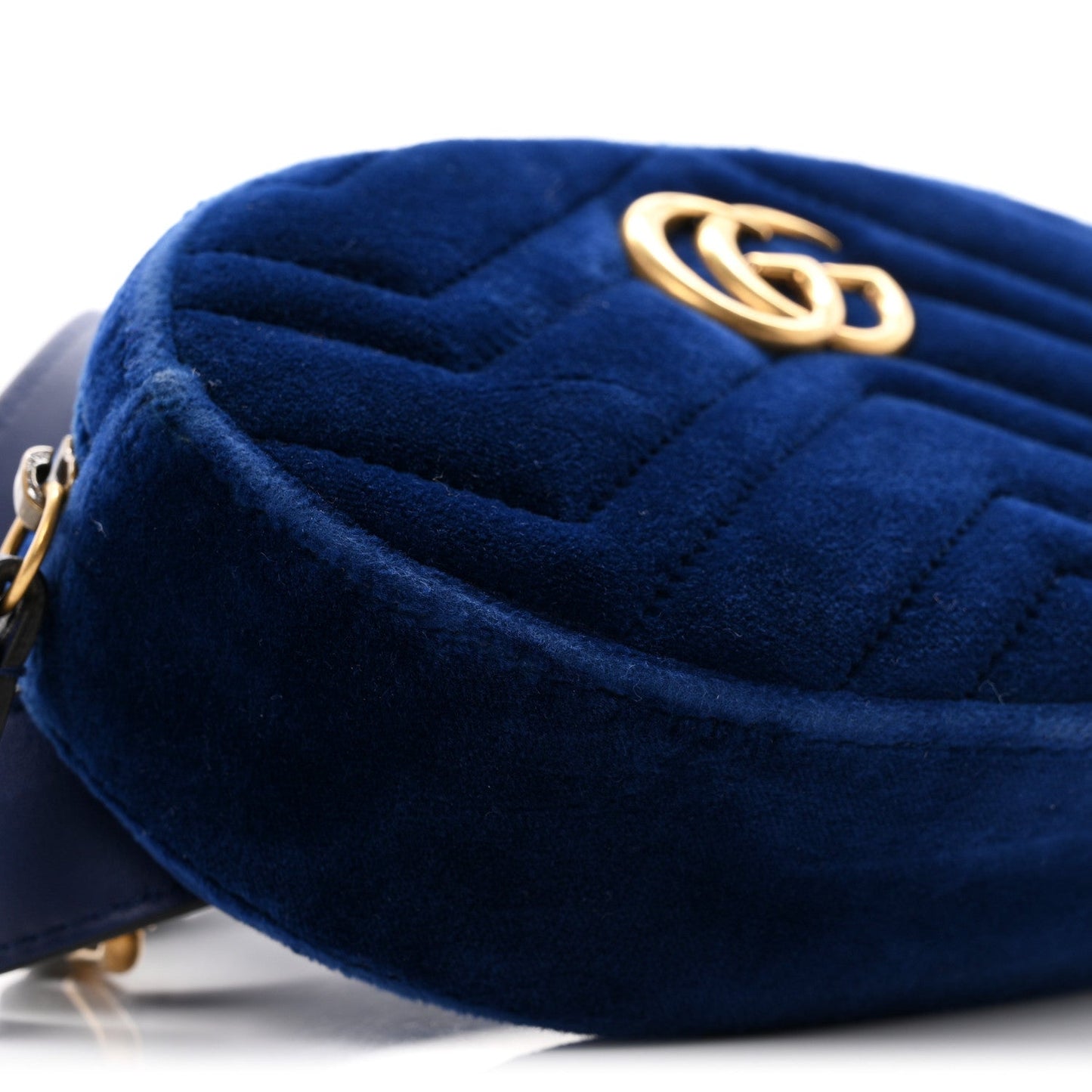 Velvet Matelasse GG Marmont Belt Bag 75 30 Cobalt Blue