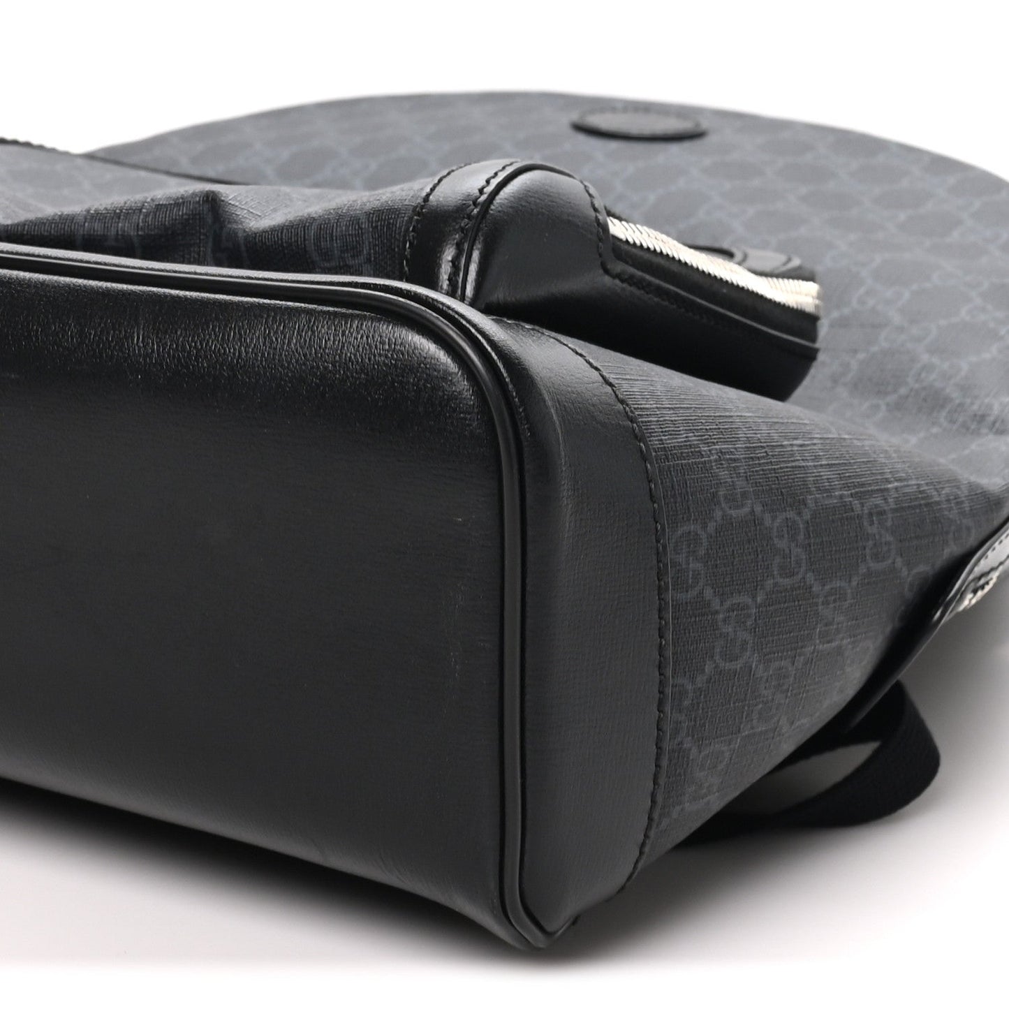GG Supreme Monogram Textured Calfskin Retro Interlocking G Backpack Black