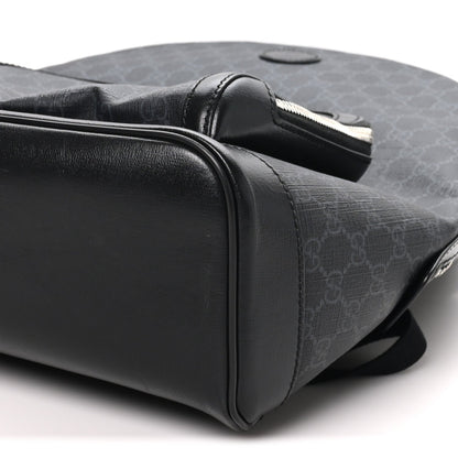GG Supreme Monogram Textured Calfskin Retro Interlocking G Backpack Black