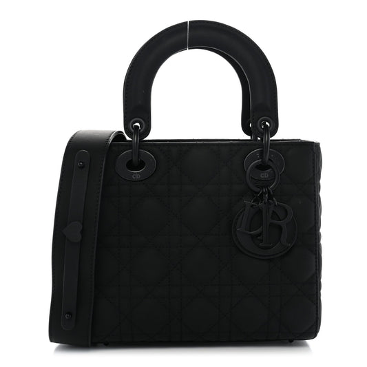 Ultra Matte Calfskin Cannage Small My ABCDior Lady Dior Black