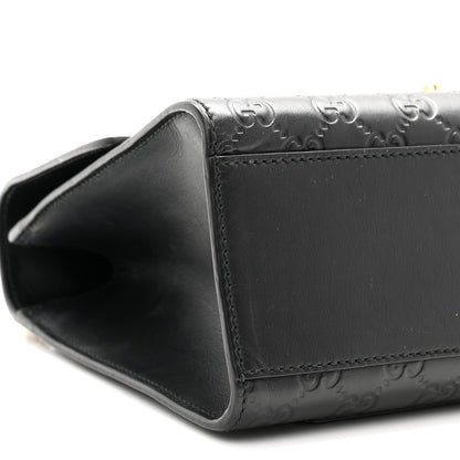 Guccissima Medium Padlock Shoulder Bag Black