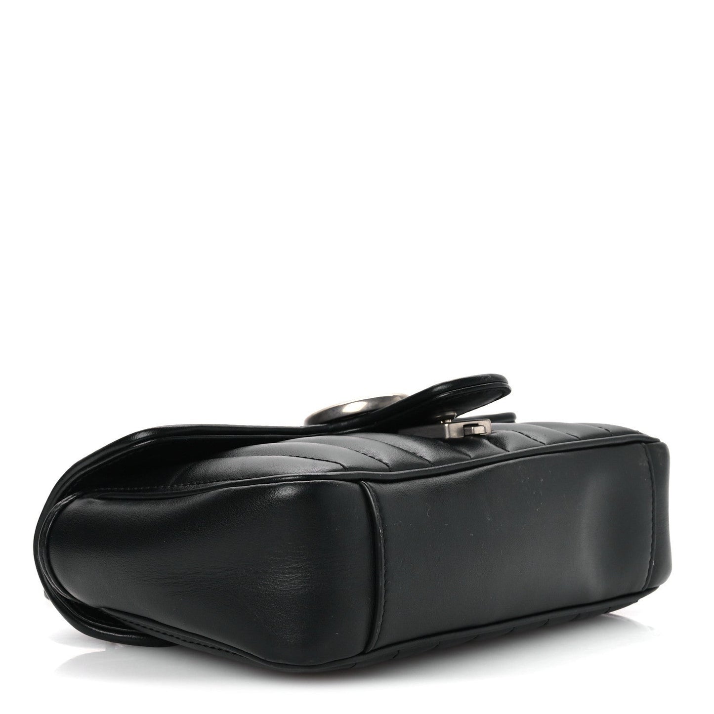 Calfskin Matelasse Aria Mini GG Marmont Shoulder Bag Black