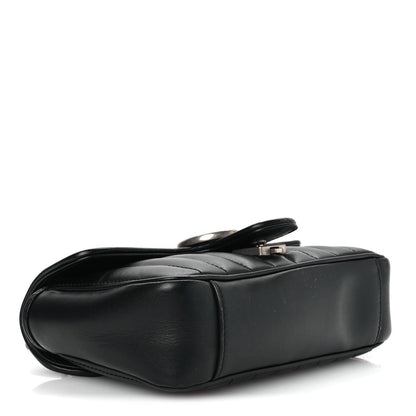 Calfskin Matelasse Aria Mini GG Marmont Shoulder Bag Black