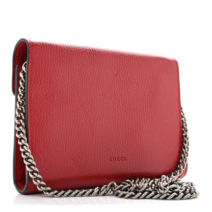 Calfskin Mini Dionysus Chain Wallet Hibiscus Red