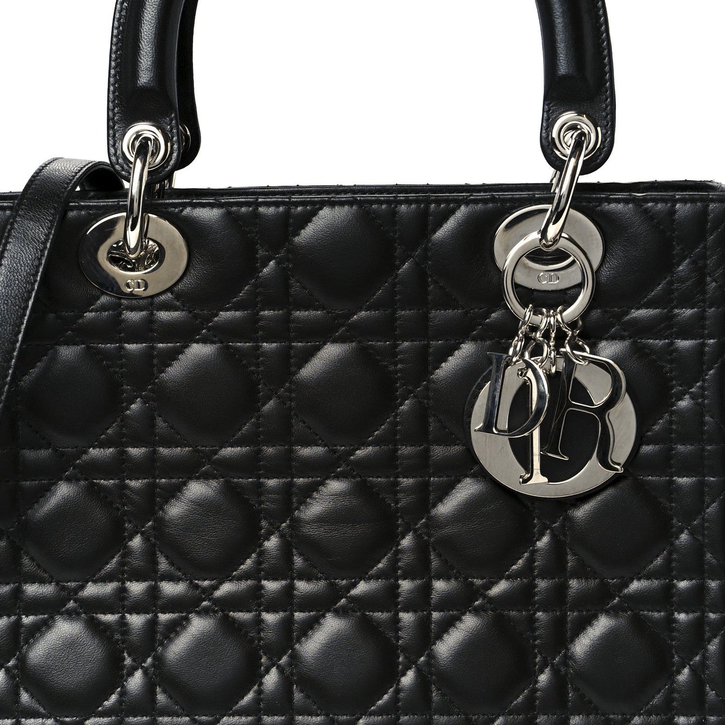 Lambskin Cannage Medium Lady Dior Black