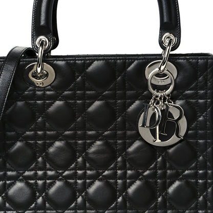 Lambskin Cannage Medium Lady Dior Black