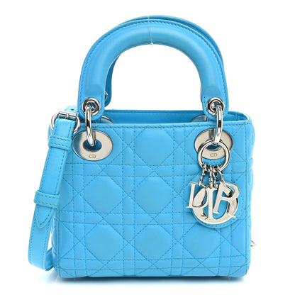 Lambskin Cannage Mini Lady Dior Blue