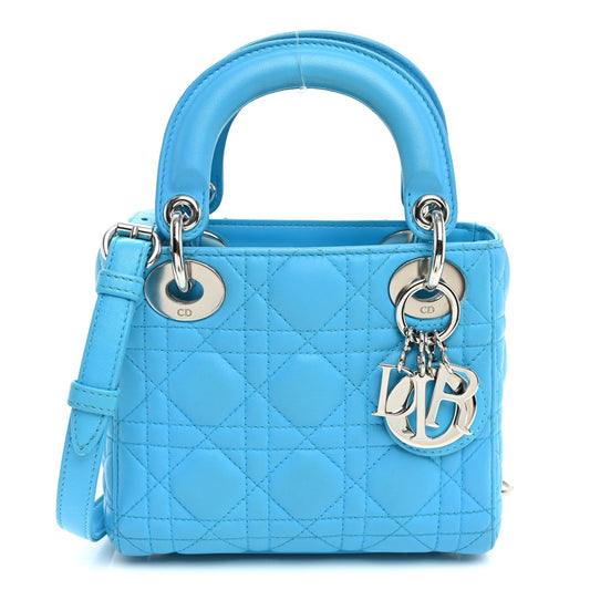 Lambskin Cannage Mini Lady Dior Blue