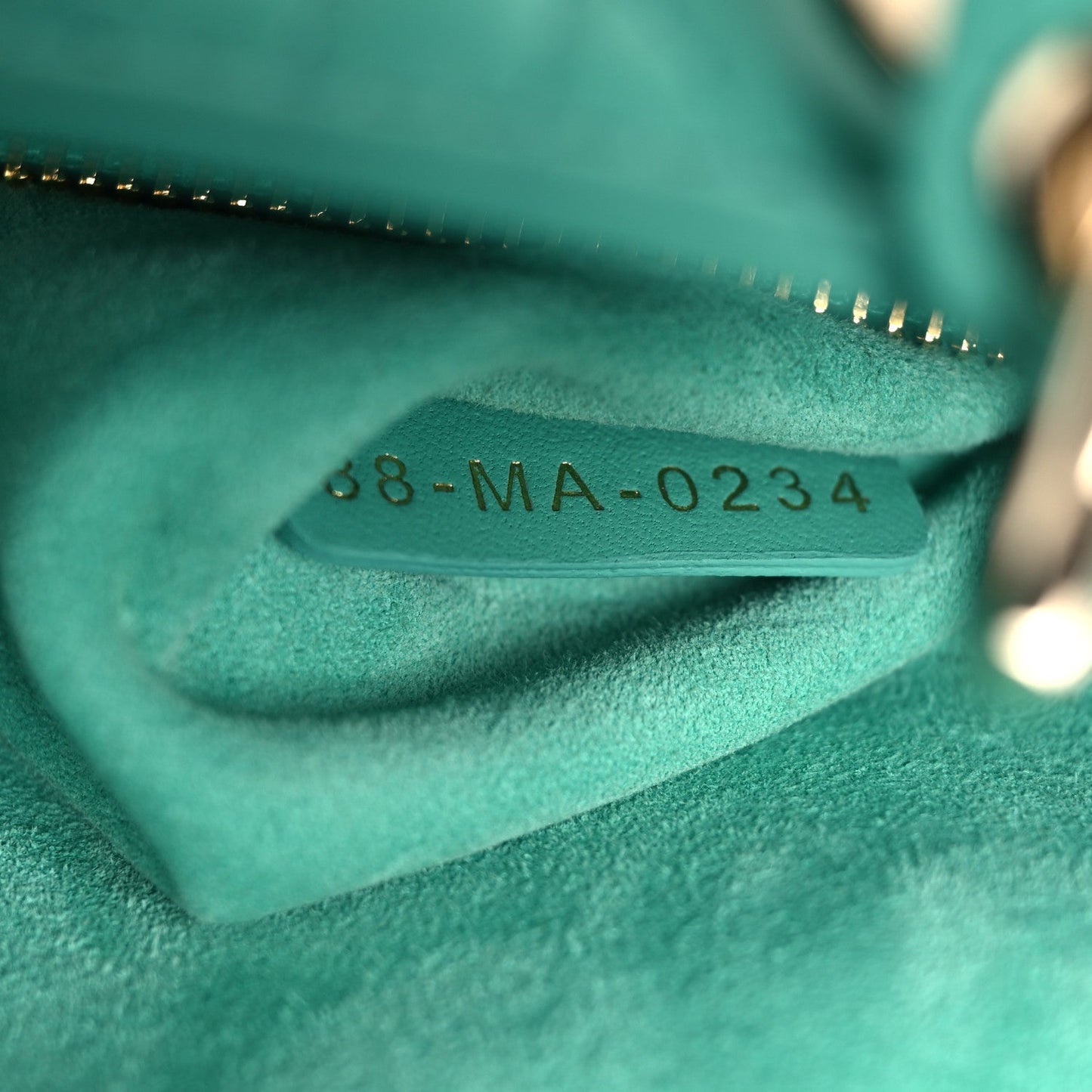 Lambskin Cannage Mini Lady Dior Cobalt Green