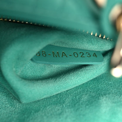 Lambskin Cannage Mini Lady Dior Cobalt Green