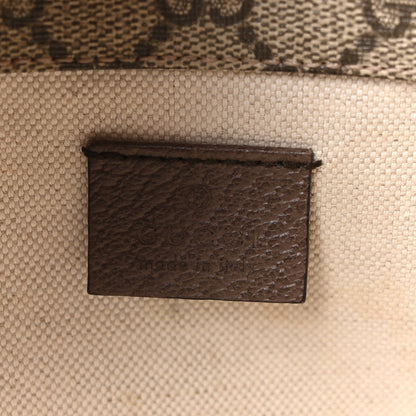 GG Supreme Monogram Web Neo Vintage Double Flap Messenger Bag Beige New Acero