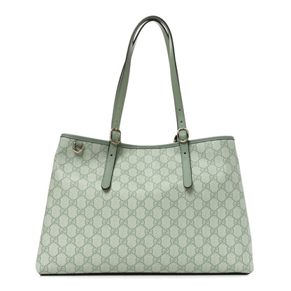 GG Supreme Monogram Emblem Large Tote Bag Sage Green