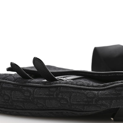 Oblique Mens Saddle Bag Black Blue
