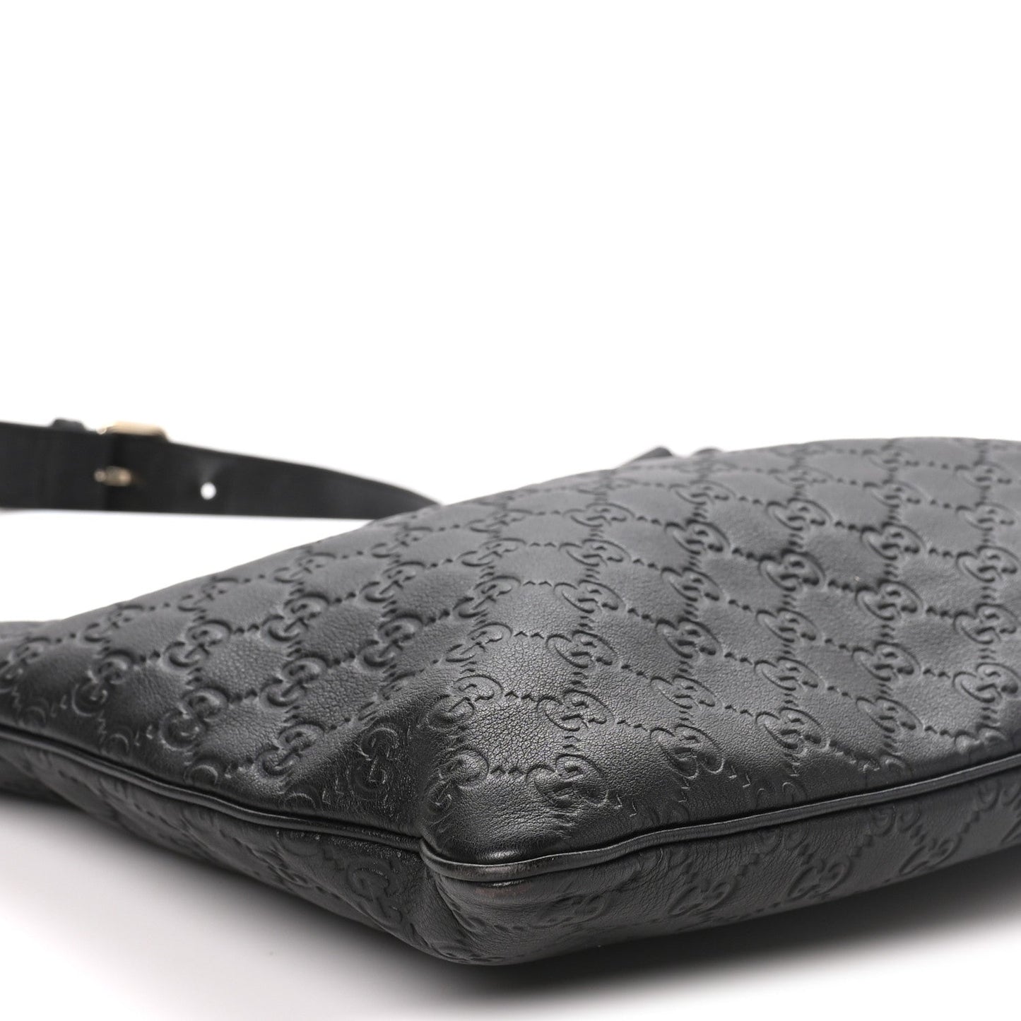 Guccissima Medium Flat Messenger Bag Black