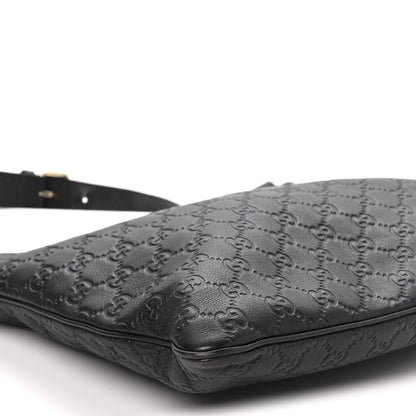 Guccissima Medium Flat Messenger Bag Black
