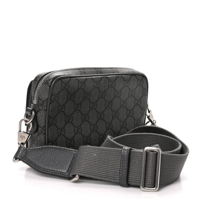 GG Supreme Monogram Textured Dollar Calfskin Mini Ophidia Bag Graphite Grey