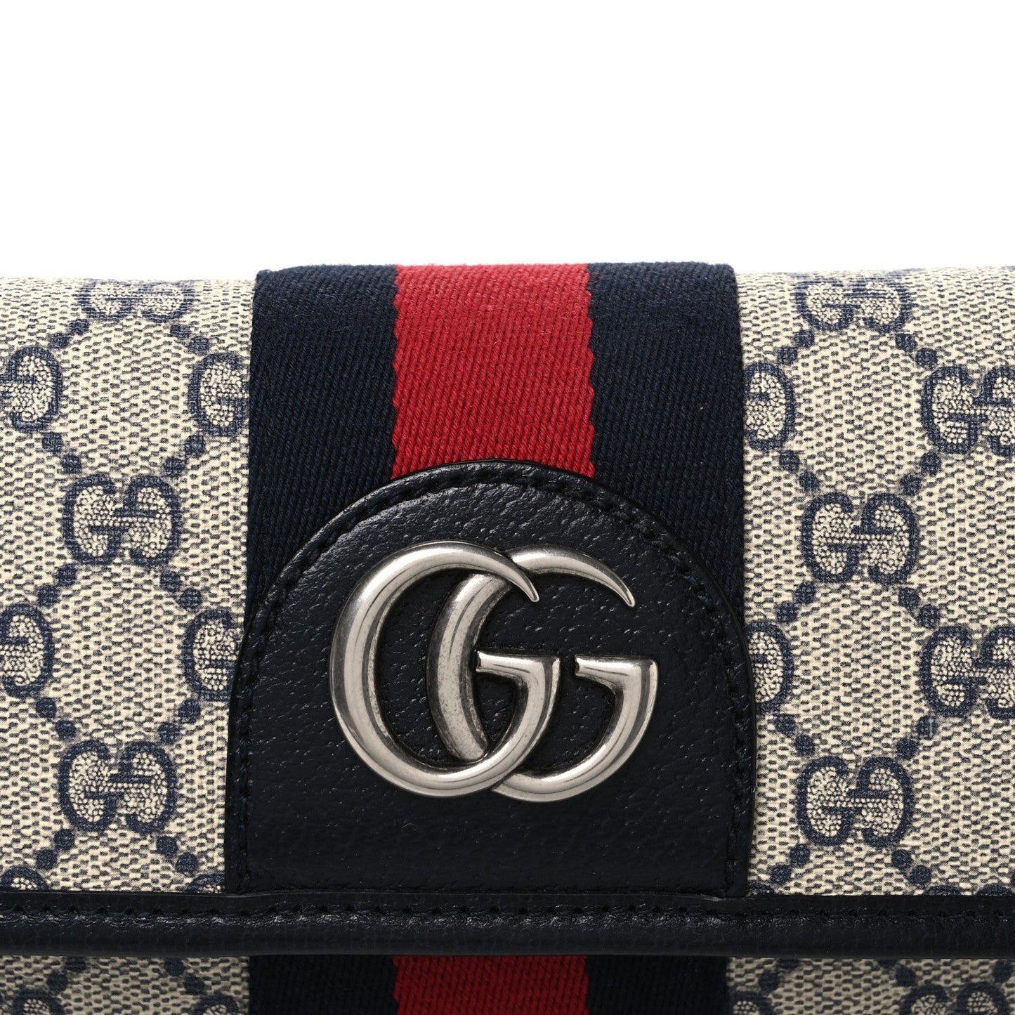 GG Supreme Monogram Web Small Ophidia Belt Bag 90 36 Beige Navy