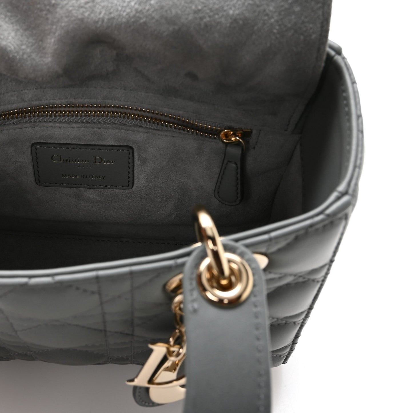 Lambskin Cannage Gradient Small My ABCDior Lady Dior Grey