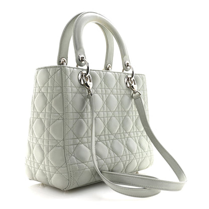Lambskin Cannage Medium Lady Dior Green