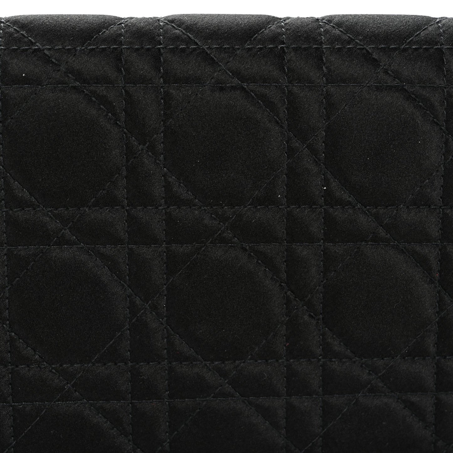 Satin Cannage Lady Dior Convertible Clutch Black