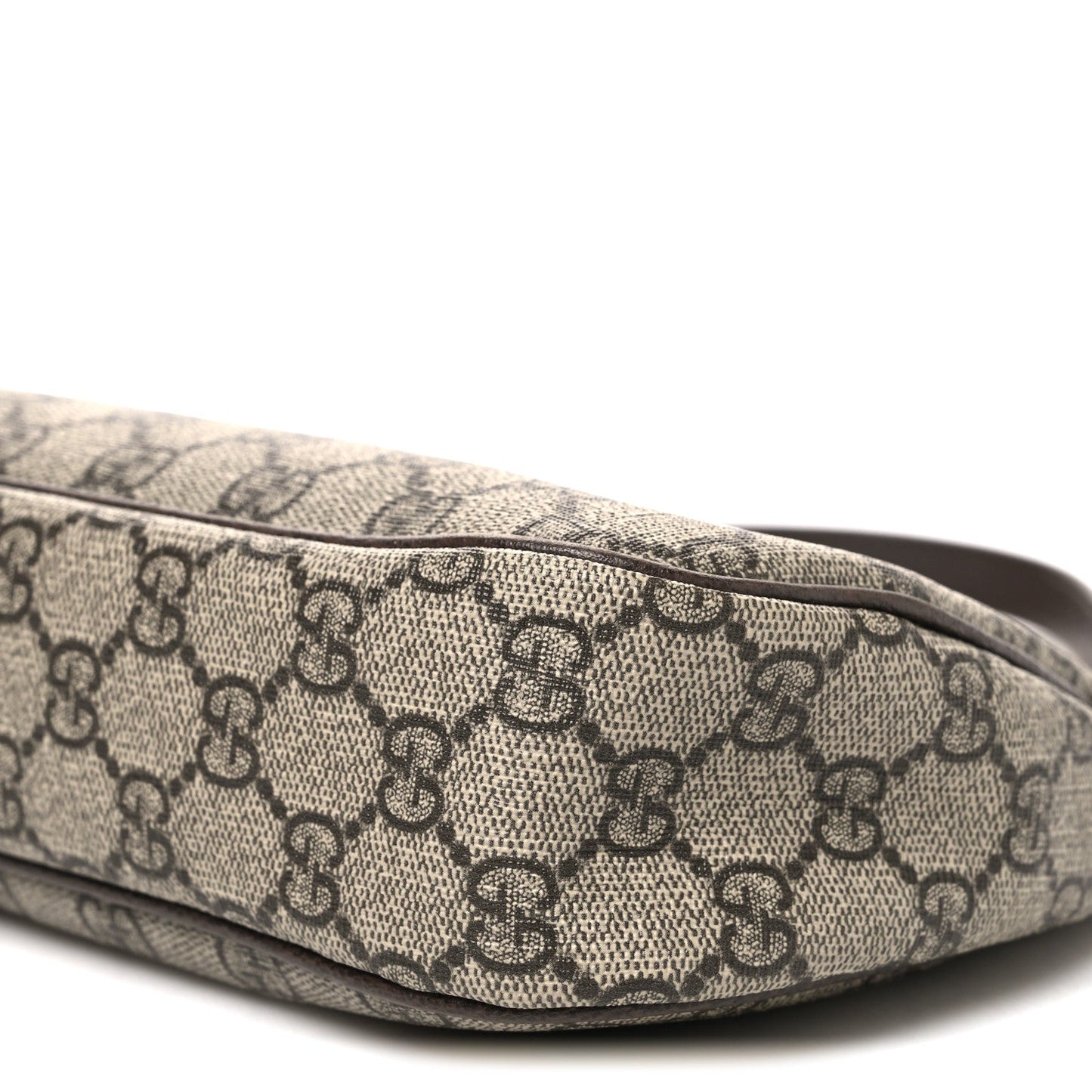 GG Supreme Monogram Textured Dollar Calfskin Small Ophidia Hobo Beige Ebony New Acero
