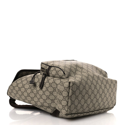 GG Supreme Monogram Medium Single Buckle Rucksack Backpack Beige Ebony Brown