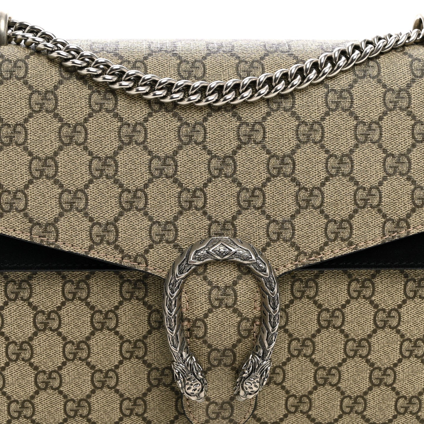 GG Supreme Monogram Medium Dionysus Shoulder Bag Black