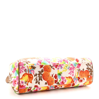 Canvas Floral Frame Satchel