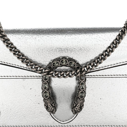Metallic Calfskin Super Mini Dionysus Shoulder Bag Silver