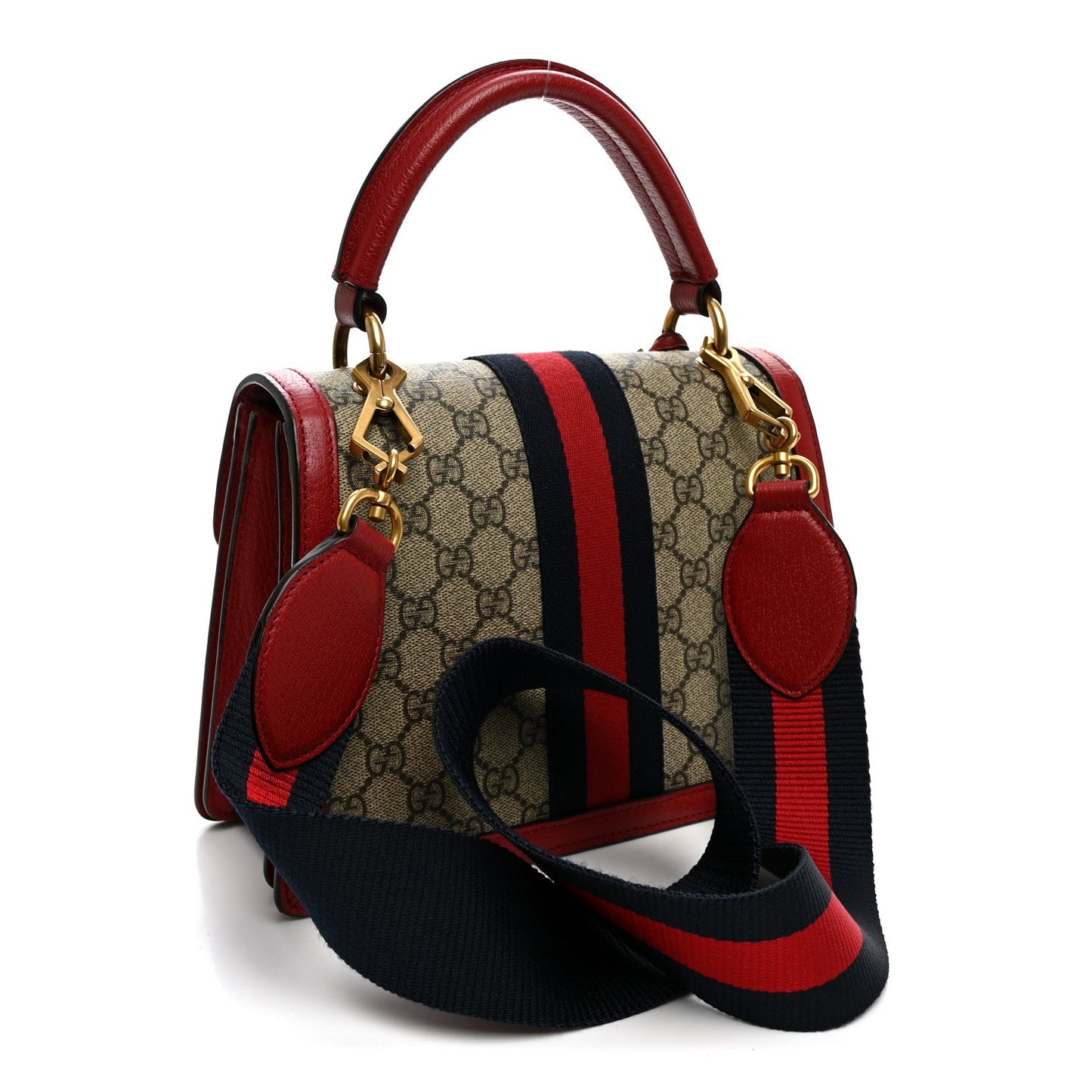 GG Supreme Monogram Small Queen Margaret Top Handle Bag Red