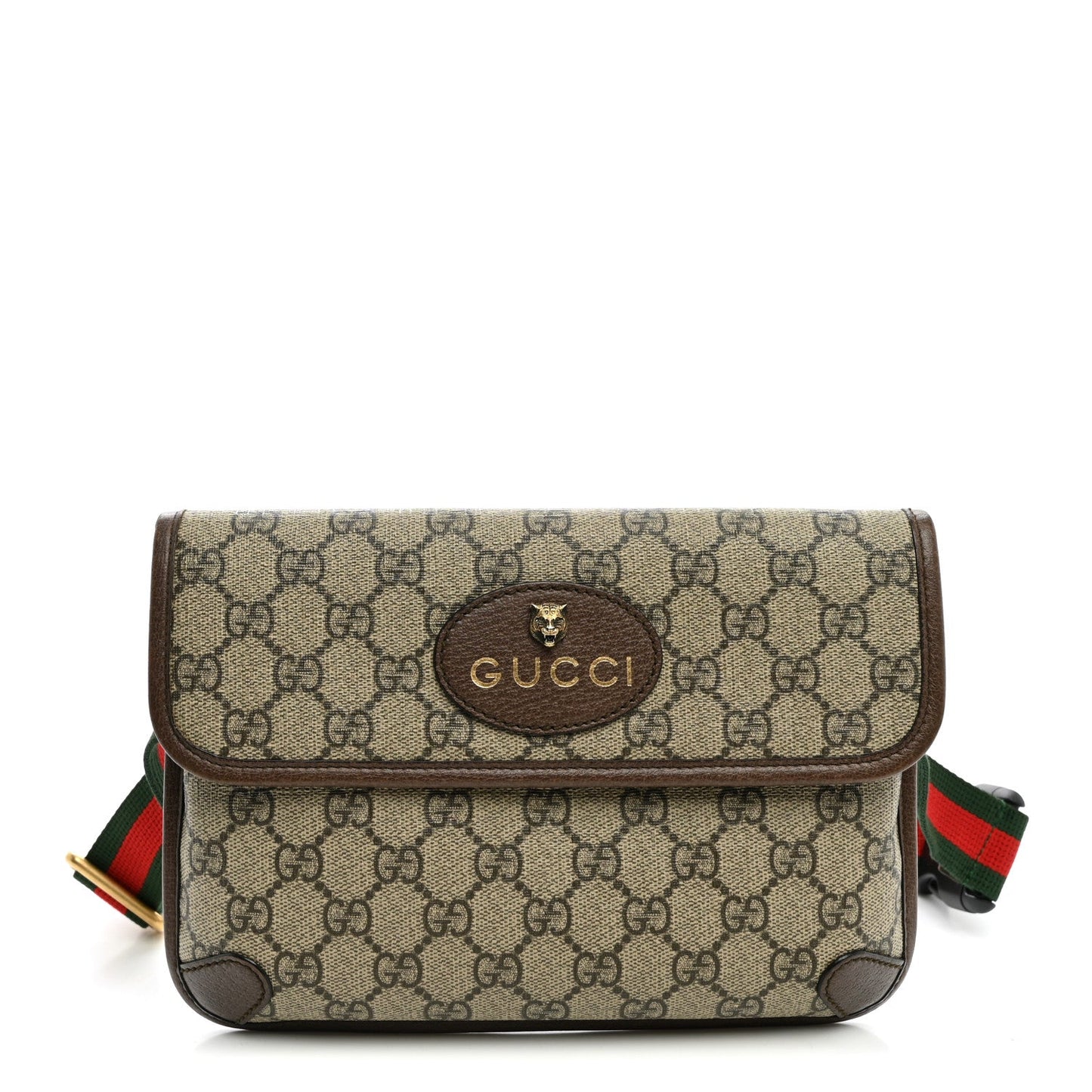 GG Supreme Monogram Neo Vintage Web Belt Bag Brown