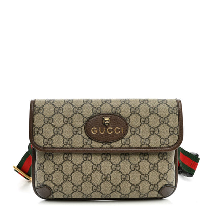 GG Supreme Monogram Neo Vintage Web Belt Bag Brown