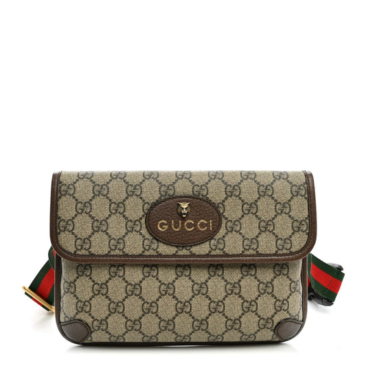 GG Supreme Monogram Neo Vintage Web Belt Bag Brown