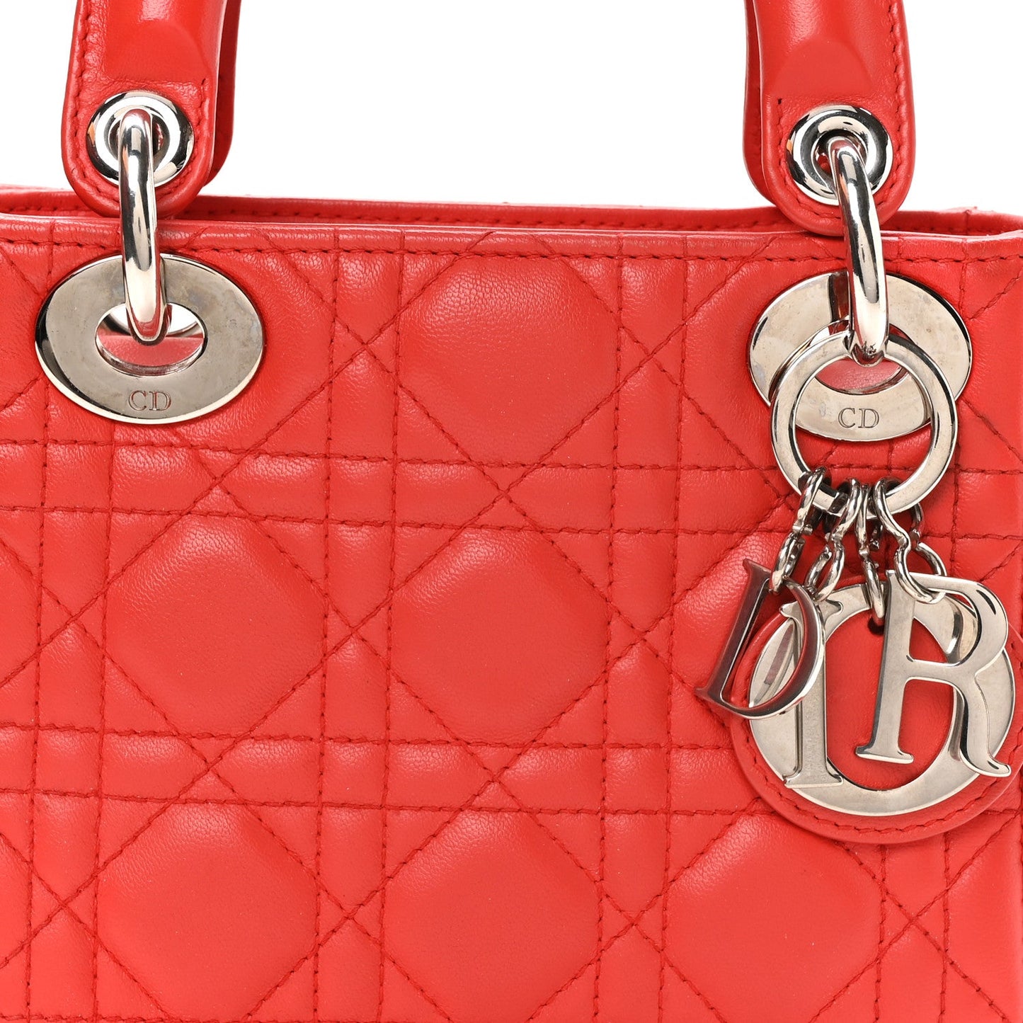 Lambskin Cannage Mini Lady Dior Red