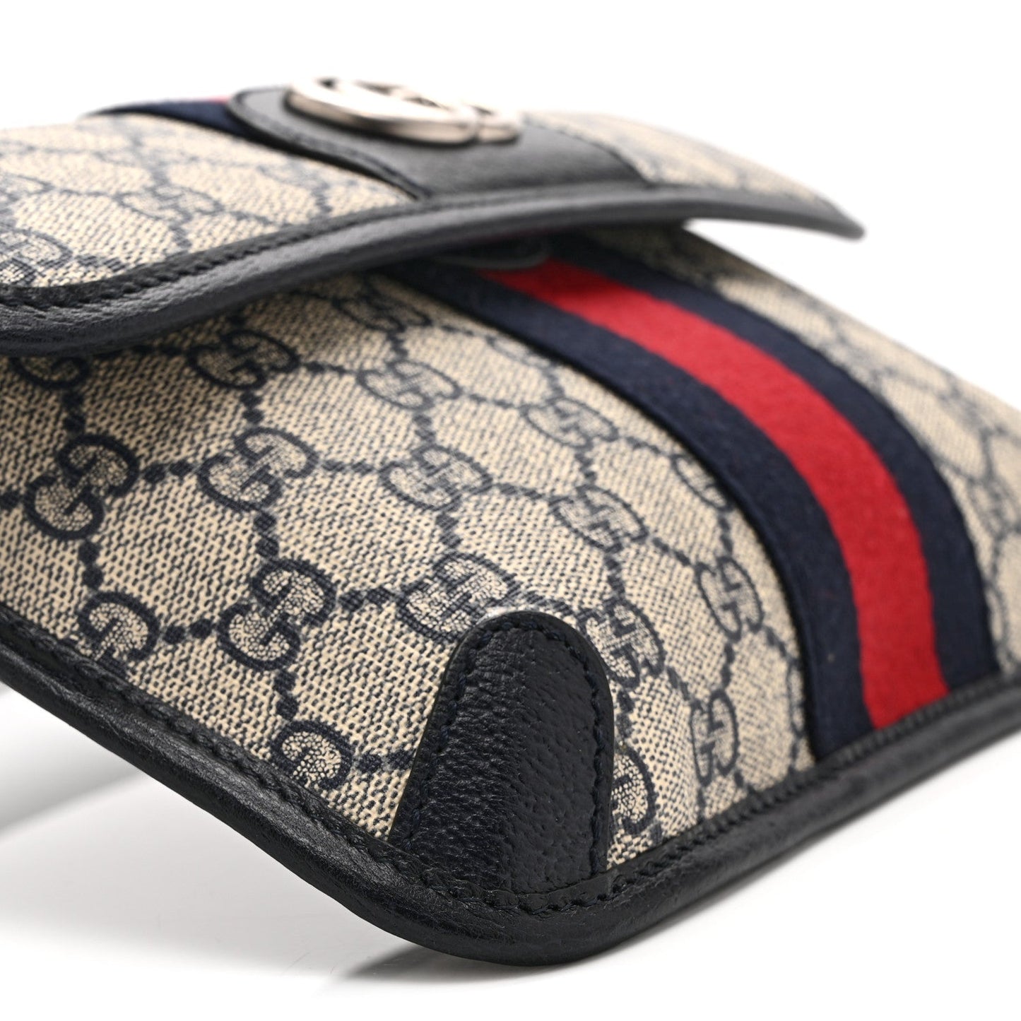 GG Supreme Monogram Web Small Ophidia Belt Bag 90 36 Beige Navy
