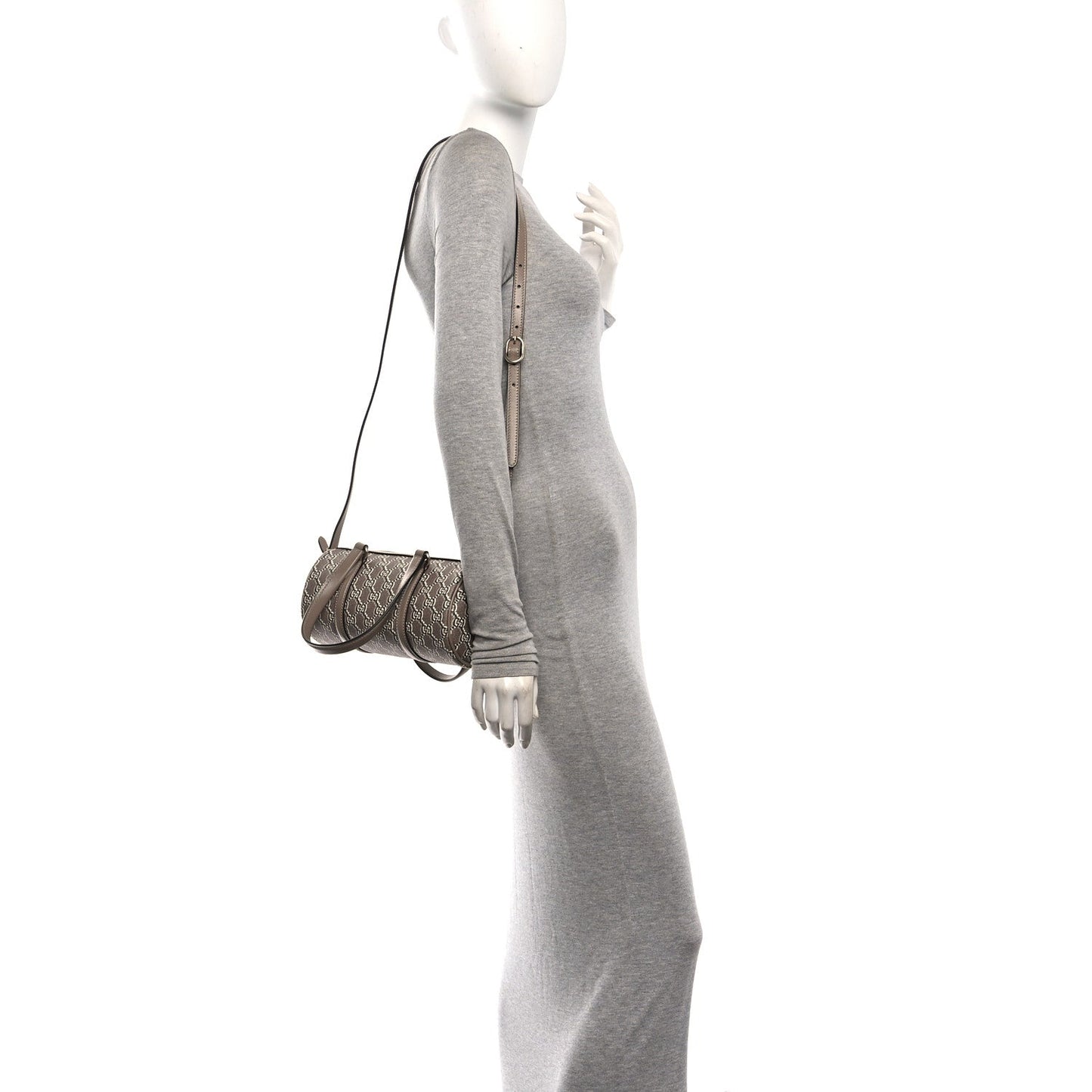 GG Shadow Monogram Ophidia Top Handle Bowler Bag Taupe