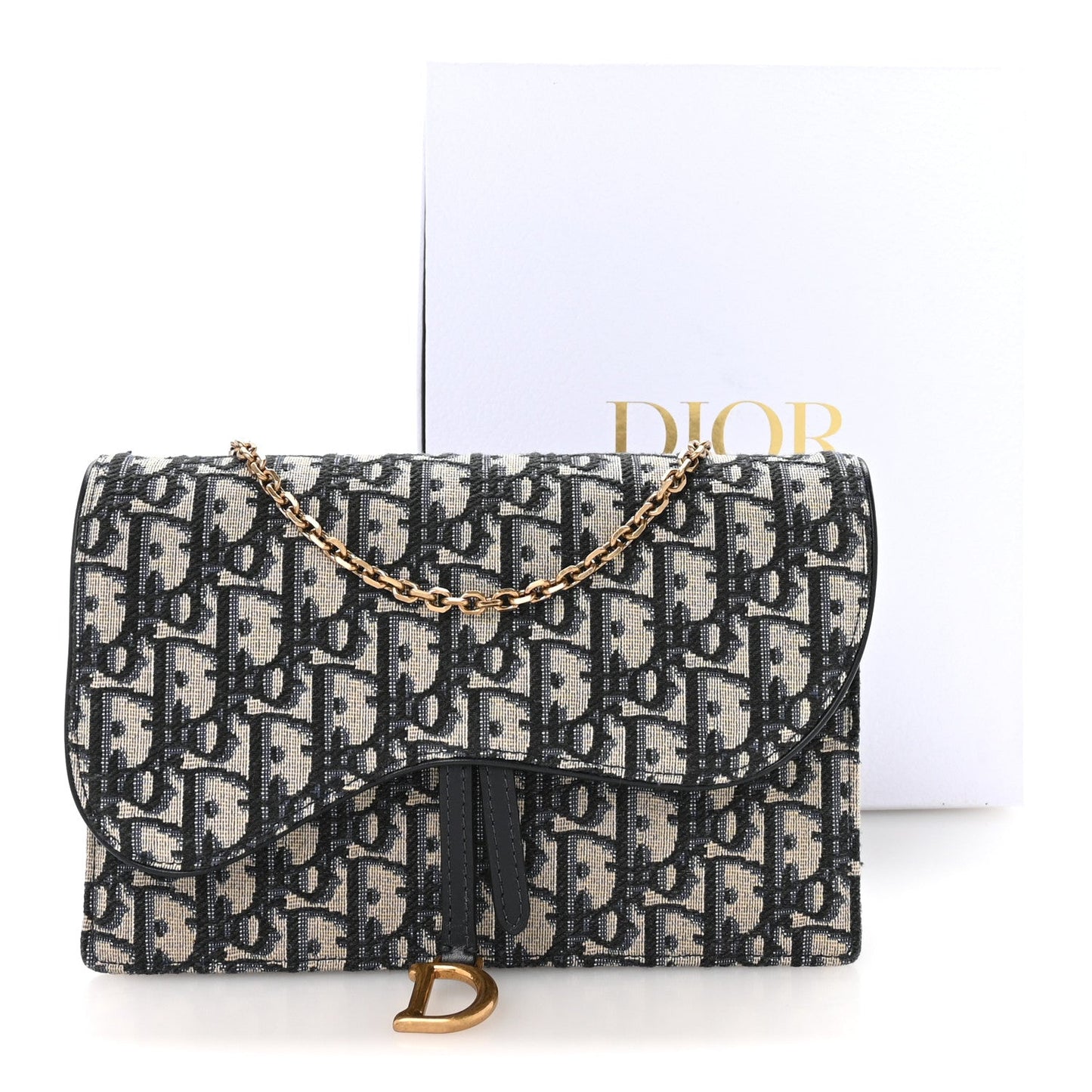 Oblique Saddle Chain Pouch Blue