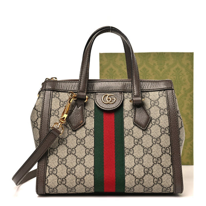 GG Supreme Monogram Small Ophidia Tote Bag Brown