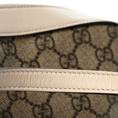 GG Supreme Monogram Small Horsebit 1955 Shoulder Bag Beige Mystic White