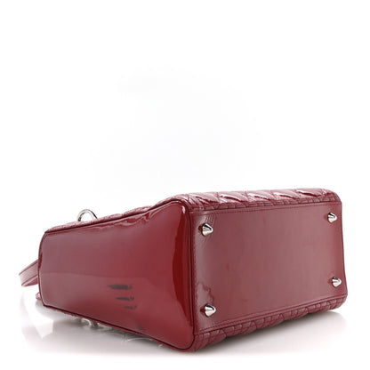 Patent Cannage Medium Lady Dior Red